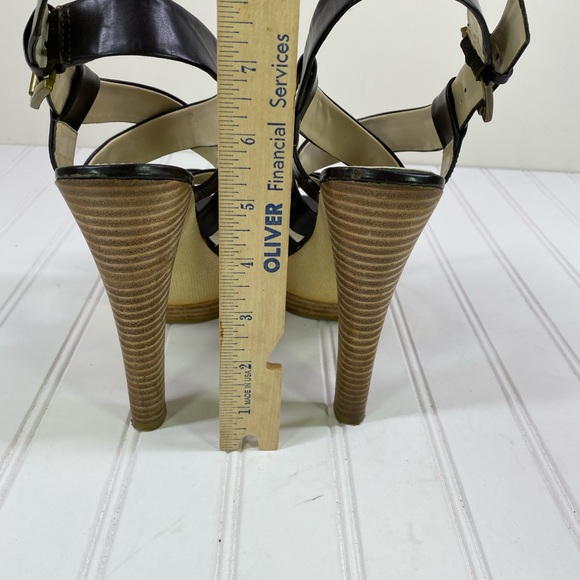 Colin Stuart black leather platform sandals - Picture 6 of 10